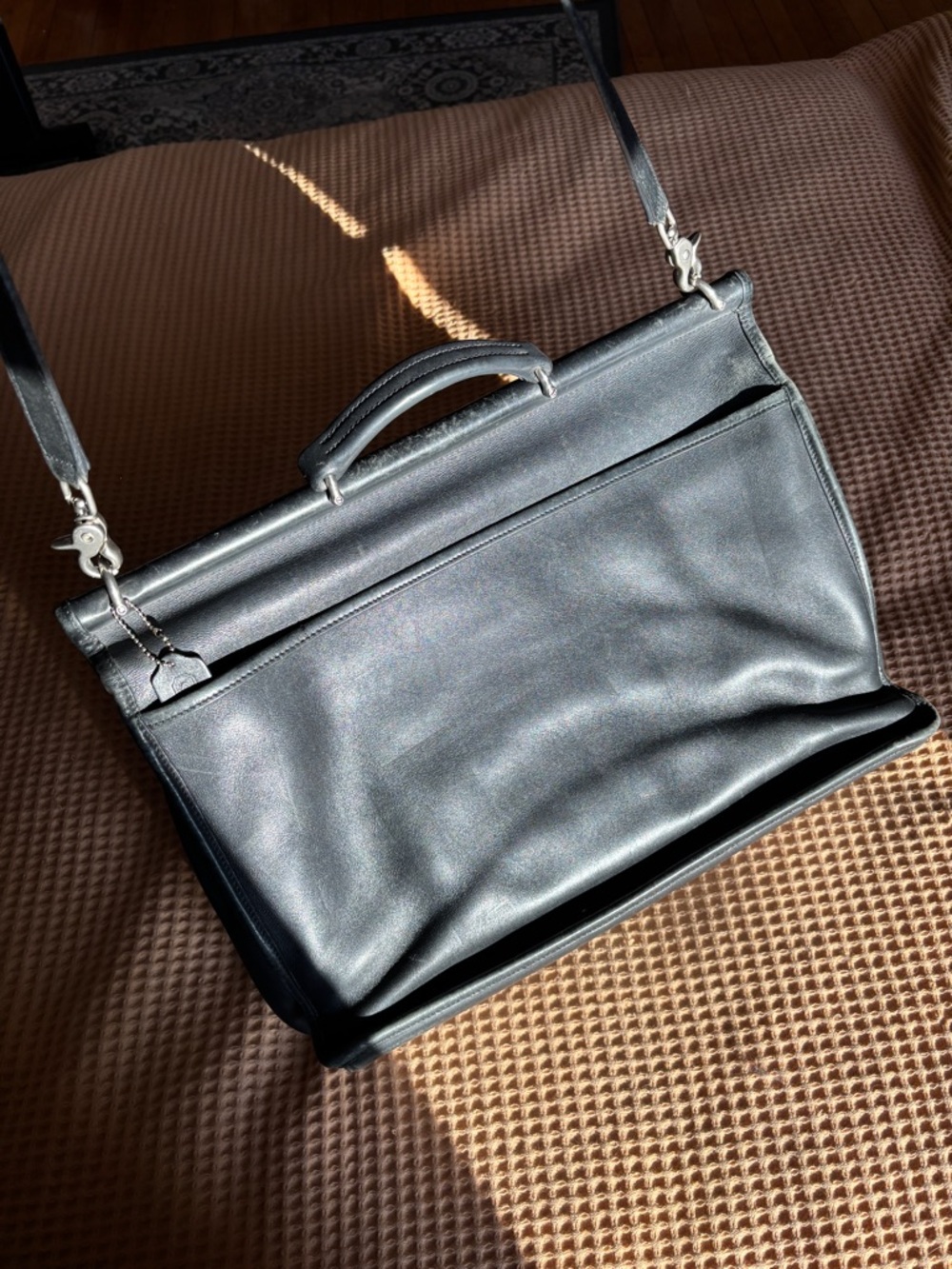 Vintage 1990s Coach Authentic Beekman Briefcase | Unisex Bag | Black Leather - Picture 4 of 16